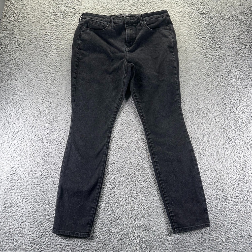 NYDJ Ami Jeans Womens 12 12 Black Denim Skinny Curvy Lift Tuck Stretch Workwear